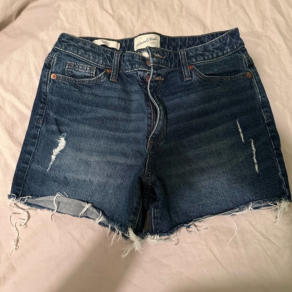Universal Thread Blue Jean Shorts Distressed Raw Hem
